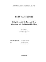 Luận văn thạc sĩ giải pháp phát triển dịch vụ di Động vinaphone trên Địa bàn tỉnh bắc giang