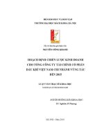 Luận văn thạc sĩ hoạch Định chiến lược kinh doanh cho tổng công ty tài chính cổ phần dầu khí việt nam chi nhánh vũng tàu Đến 2015