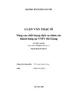 Luận văn thạc sĩ nâng cao chất lượng dịch vụ chăm sóc khách hàng tại vnpt hà giang