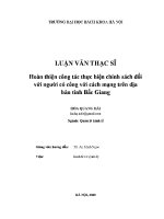 Luận văn thạc sĩ hoàn thiện công tác thực hiện chính sách Đối với người có công với cách mạng trên Địa bàn tỉnh bắc giang