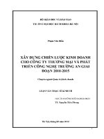Luận văn thạc sĩ xây dựng chiến lược kinh doanh cho công ty tnhh thương mại và phát triển công nghệ trường an giai Đoạn 2010 2015