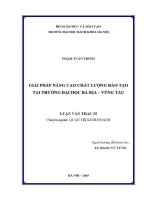 Luận văn thạc sĩ giải pháp nâng cao chất lượng Đào tạo tại trường Đại học bà rịa vũng tàu