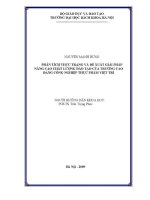 Luận văn thạc sĩ phân tích thực trạng và Đề xuất giải pháp nâng cao chất lượng Đào tạo của trường cao Đẳng công nghiệp thực phẩm việt trì