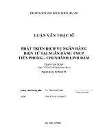 Luận văn thạc sĩ phát triển dịch vụ ngân hàng Điện tử tại ngân hàng tmcp tiên phong chi nhánh linh Đàm