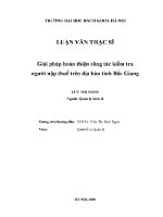 Luận văn thạc sĩ giải pháp hoàn thiện công tác kiểm tra người nộp thuế trên Địa bàn tỉnh bắc giang
