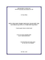 Luận văn thạc sĩ phân tích một số biện pháp Đẩy mạnh tiêu thụ sản phẩm tại công ty tnhh tiến Đại phát