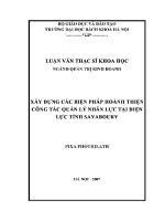 Luận văn thạc sĩ xây dựng các biện pháp hoàn thiện công tác quản lý quản lý nhân lựctại Điện lực tại Điện lực tỉnh say aboury