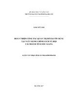 Luận văn thạc sĩ hoàn thiện công tác quản trị rủi ro tín dụng tại ngân hàng chính sách xã hội chi nhánh tỉnh bắc giang