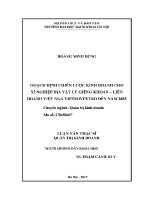 Luận văn thạc sĩ hoạch Định chiến lược kinh doanh cho xí nghiệp Địa vật lý giếng khoan liên doanh việt nga vietsovpetro Đến năm 2025