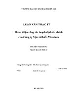 Luận văn thạc sĩ hoàn thiện công tác hoạch Định tài chính cho công ty vận tải biển vinalines