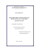 Luận văn thạc sĩ hoạch Định chiến lược phát triển cho trường trung cấp y tế hòa bình giai Đoạn 2011 2015