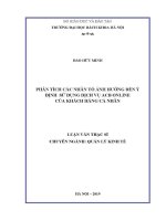Luận văn thạc sĩ phân tích các nhân tố Ảnh hưởng Đến Ý Định sử dụng dịch vụ abc online của khách hàng cá nhân