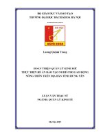 Luận văn thạc sĩ hoàn thiện quản lý kinh phí thực hiện Đề Án Đào tạo nghề cho lao Động nông thôn trên Địa bàn tỉnh hưng yên