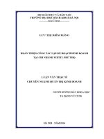 Luận văn thạc sĩ hoàn thiện công tác lập kế hoạch kinh doanh tại chi nhánh viettel phú thọ