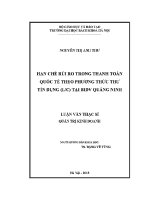Luận văn thạc sĩ hạn chế rủi do trong thanh toán quốc tế theo phương thức thư tín dụng l c tại bidv quảng ninh