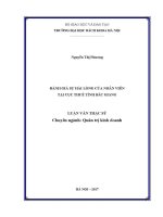 Luận văn thạc sĩ Đánh giá sự hài lòng của nhân viên tại cục thuế tỉnh bắc giang