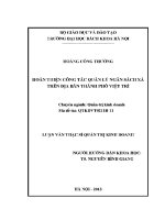 Luận văn thạc sĩ hoàn thiện công tác quản lý ngân sách xã trên Địa bàn thành phố việt trì