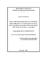 Luận văn thạc sĩ hoàn thiện hoạt Động quản lý giai Đoạn thực hiện Đầu tư của ban quản lý dự Án thủy lợi Đông giao thủy thuộc hệ thống thủy nông xuân thủy nam Định