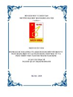 Luận văn thạc sĩ Đánh giá sự hài lòng của khách hàng Đối với dịch vụ ngân hàng Điện tử tại ngân hàng tmcp Đầu tư và phát triển việt nam chi nhánh nam Định