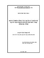 Luận văn thạc sĩ hoàn thiện công tác quản lý nhân sự tại Ủy ban nhân dân huyện Đức thọ tỉnh hà tĩnh