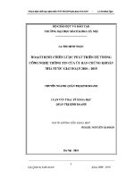 Luận văn thạc sĩ hoạch Định chiến lược phát triển hệ thống công nghệ thông tin của Ủy ban chứng khoán nhà nước giai Đoạn 2010 2015