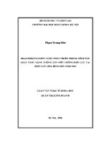 Luận văn thạc sĩ hoạch Định chiến lược phát triển trong lĩnh vực khai thác mạng thông tin viễn thông Điện lực tại Điện lực hoà bình Đến năm 2015