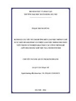 Luận văn thạc sĩ Đánh giá các yếu tố Ảnh hưởng Đến làm việc nhóm và Đề xuất một số giải pháp cải thiện làm việc nhóm cho nhân viên trong xí nghiệp