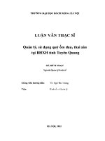 Luận văn thạc sĩ quản lý sử dụng quỹ Ốm Đau thai sản tại bhxh tỉnh tuyên quang