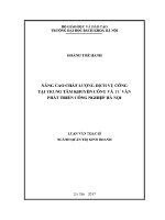 Luận văn thạc sĩ nâng cao chất lượng dịch vụ công tại trung tâm khuyến công và tư vấn phát triển công nghiệp hà nội