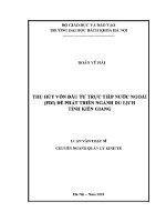 Luận văn thạc sĩ thu hút vốn Đầu tư trực tiếp nước ngoài fdi Để phát triển ngành du lịch tỉnh kiên giang
