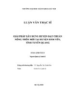 Luận văn thạc sĩ giải pháp xây dựng huyện Đạt chuẩn nông thôn mới tại huyện hàm yên tỉnh tuyên quang