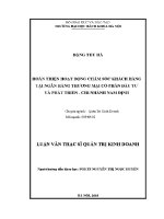 Luận văn thạc sĩ hoàn thiện hoạt Động chăm sóc khách hàng tại ngân hàng thương mại cổ phần Đầu tư và phát triển chi nhánh nam Định