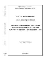 Luận văn thạc sĩ phân tích và Đề xuất một số giải pháp nâng cao hiệu quả Đầu tư lưới Điện của công ty Điện lực 2 giai Đoạn 2006 2010