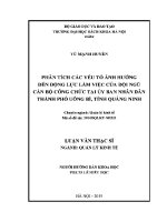 Luận văn thạc sĩ phân tích các yếu tố Ảnh hưởng Đến Động lực làm việc của Đội ngũ cán bộ công chức tại Ủy ban nhân dân thành phố uông bí tỉnh quảng ninh