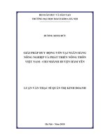 Luận văn thạc sĩ giải pháp huy Động vốn tại ngân hàng nông nghiệp và phát triển nông thôn việt nam chi nhánh huyện hàm yên