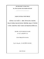 Luận văn thạc sĩ nâng cao chất lượng tín dụng trong hoạt Động ngân hàng thương mại cổ phần công thương việt nam chi nhánh Đống Đa