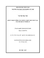 Luận văn thạc sĩ hoàn thiện công tác chống thất thu thuế tại cục hải quan nghệ an