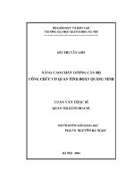 Luận văn thạc sĩ nâng cao chất lượng Đội ngũ cán bộ công chức cơ quan tỉnh Đoàn quảng ninh