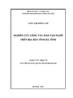 Luận văn thạc sĩ nghiên cứu công tác Đào tạo nghề trên Địa bàn tỉnh hà tĩnh