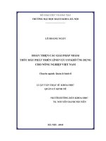 Luận văn thạc sĩ hoàn thiện các giải pháp nhằm thúc Đẩy phát triển lĩnh vực cơ khí Ứng dụng cho nông nghiệp việt nam