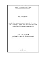 Luận văn thạc sĩ phân tích và Đề xuất một số giải pháp nâng cao năng lực Đội ngũ cán bộ công Đoàn chuyên trách của liên Đoàn lao Động tỉnh bắc giang