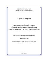 Luận văn thạc sĩ một số giải pháp hoàn thiện công tác quản trị nguồn nhân lực công ty thiết kế tàu thủy sinus việt nam