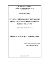 Luận văn thạc sĩ xây dựng chiến lược phát triển Đào tạo hệ vừa làm vừa học trường Đại học sư phạm kỹ thuật vinh