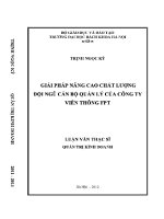 Luận văn thạc sĩ giải pháp nâng cao chất lượng Đội ngũ cán bộ quản lý của công ty viễn thông fpt