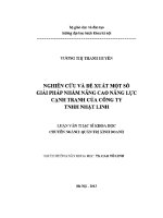 Luận văn thạc sĩ nghiên cứu và Đề xuất một số giải pháp nhằm nâng cao năng lực cạnh tranh của công ty tnhh nhật linh