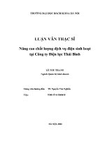 Luận văn thạc sĩ nâng cao chất lượng dịch vụ Điện sinh hoạt tại công ty Điện lực thái bình