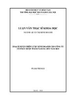 Luận văn thạc sĩ hoạch Định chiến lược kinh doanh cho công ty cổ phần dược phẩm nam hà Đến năm 2015