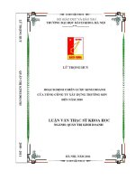 Luận văn thạc sĩ hoạch Định chiến lược kinh doanh của tổng công ty xây dựng trường sơn Đến năm 2020