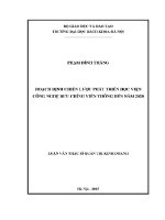 Luận văn thạc sĩ hoạch Định chiến lược phát triển học viện công nghệ bưu chính viễn thông Đến năm 2020
