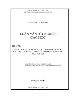 Luận văn thạc sĩ phân tích và Đề xuất một số giải pháp Để nâng cao hiệu quả kinh doanh của công ty cấp nước thái nguyên